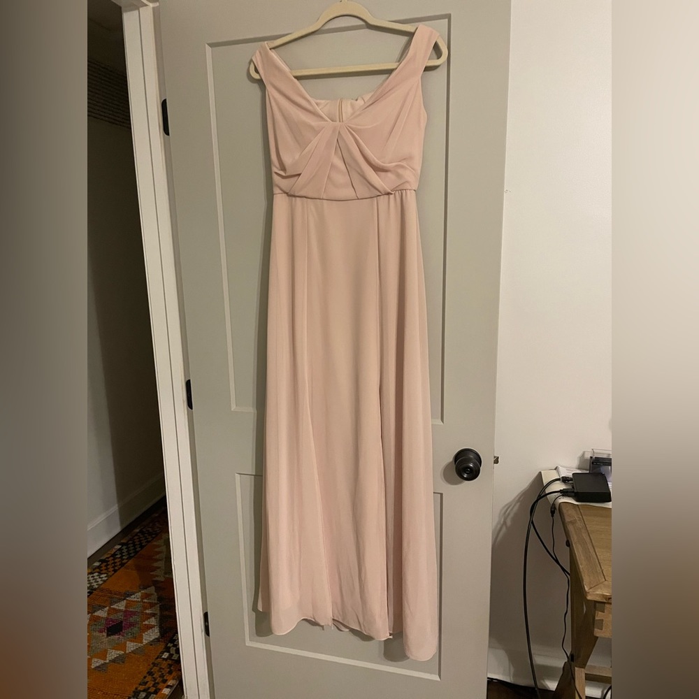 Social bridesmaids dress in Cameo color
